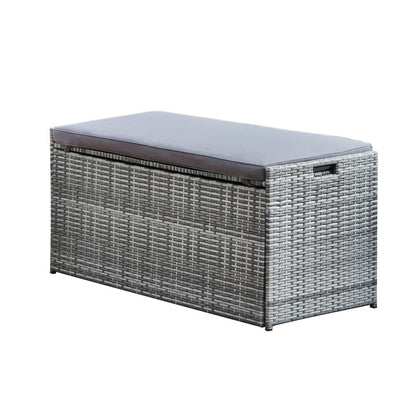 Outdoor Garden Patio Furniture 336L Rattan Storage Box & Bench Seat