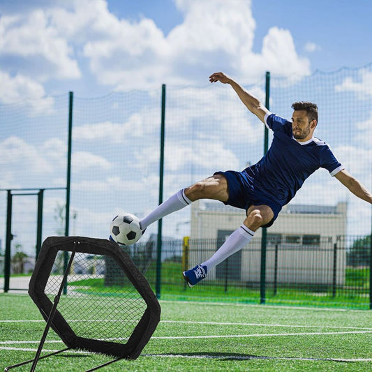 Foldable Rebounder Net, Football Training Net with Adjustable Angles