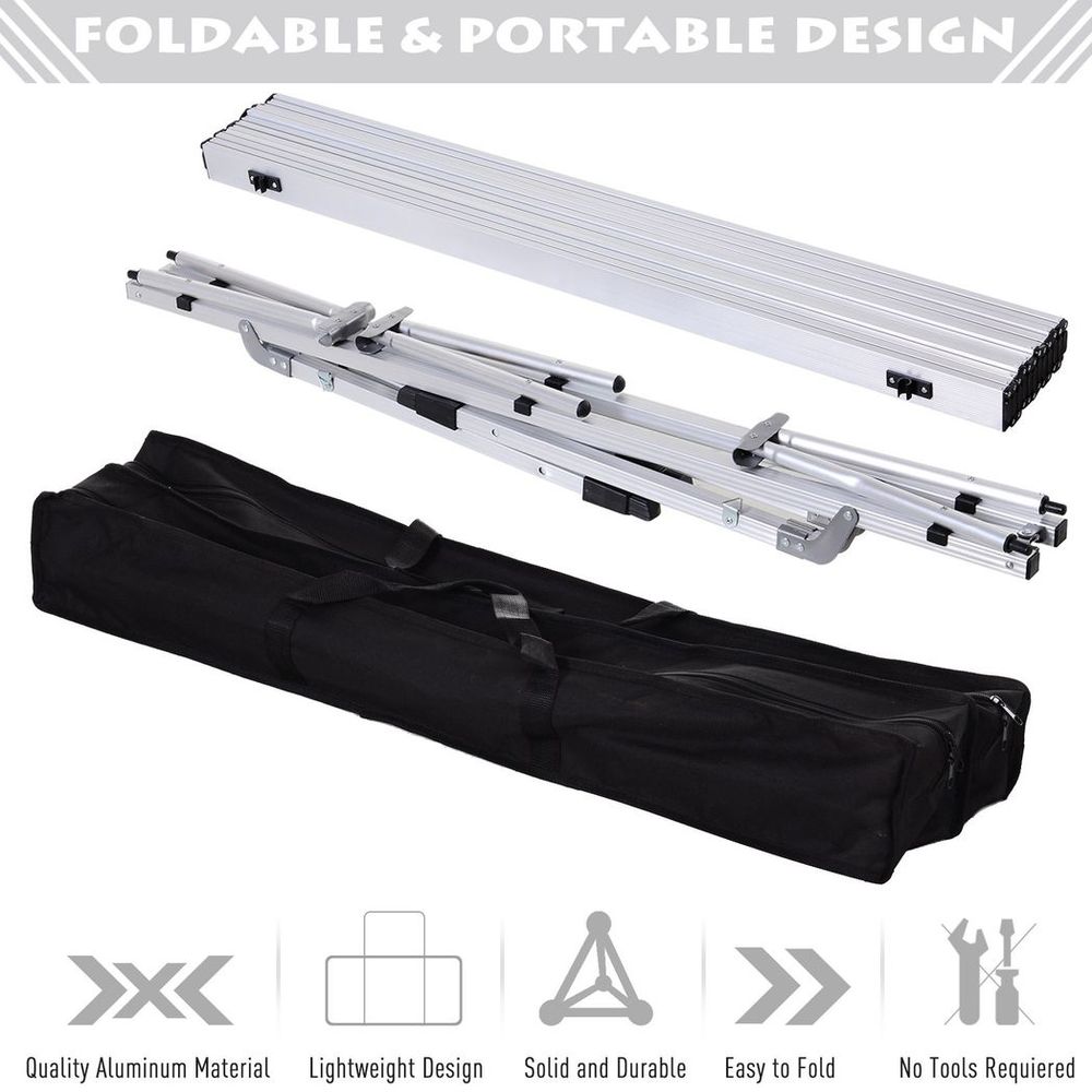 Portable Roll-up Aluminium Folding Picnic Table Outdoor BBQ Party