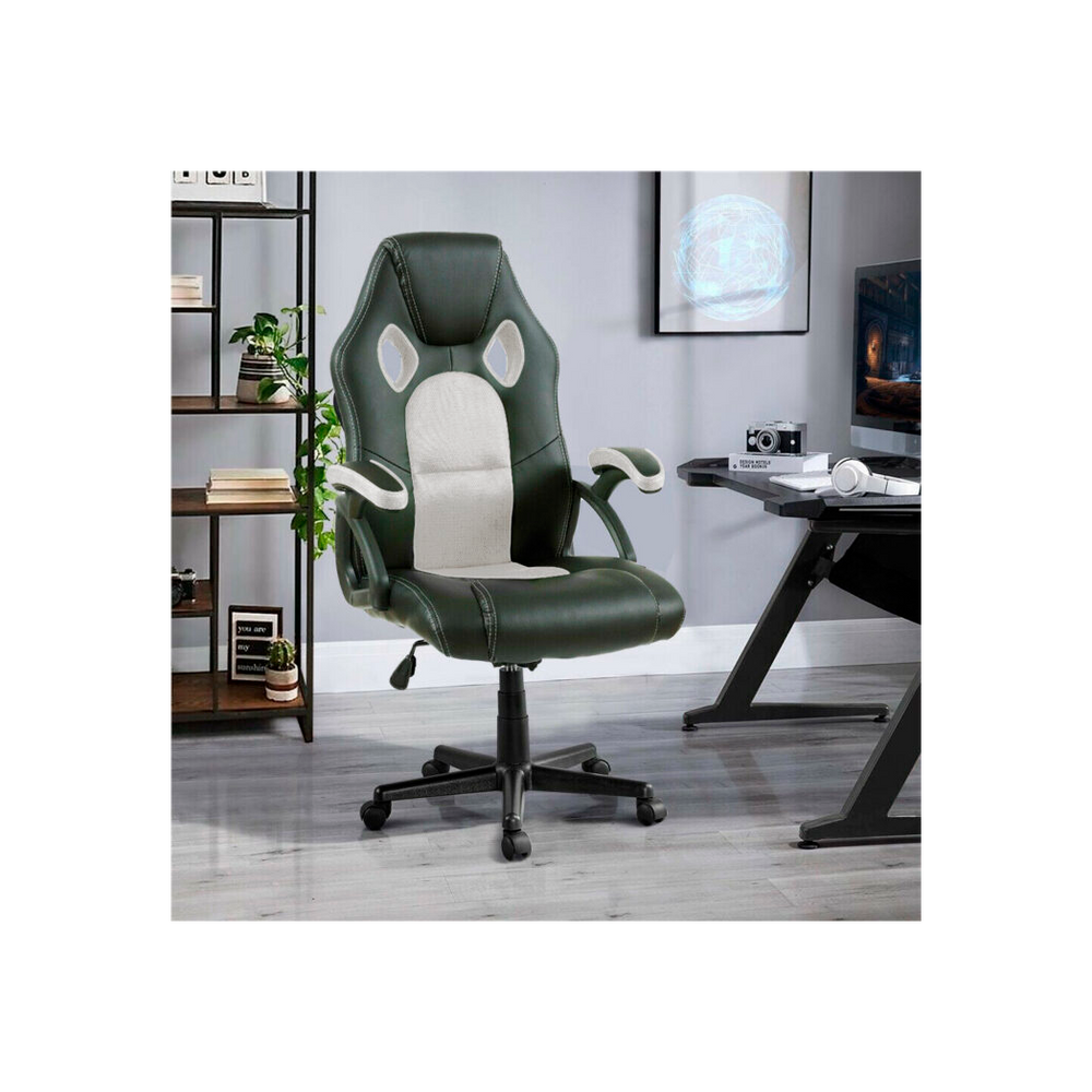 Neo White/Black Leather Mesh PC Gaming Office Chair