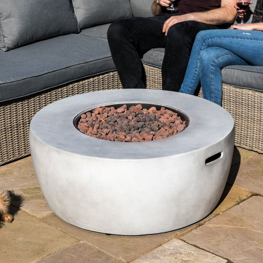 Outdoor Garden Gas Fire Pit Table Heater with Lava Rocks & Cover