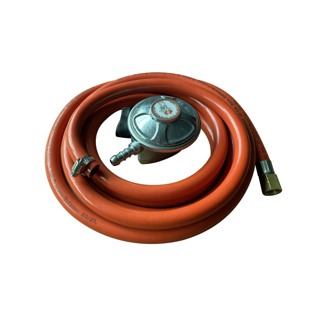 UK Propane Gas Regulator Standard Clip On & Hose for Gas Fire Pits