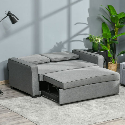 Modern 2 Seater Sofa Bed Click Clack Couch Sleeper for Living Room Grey