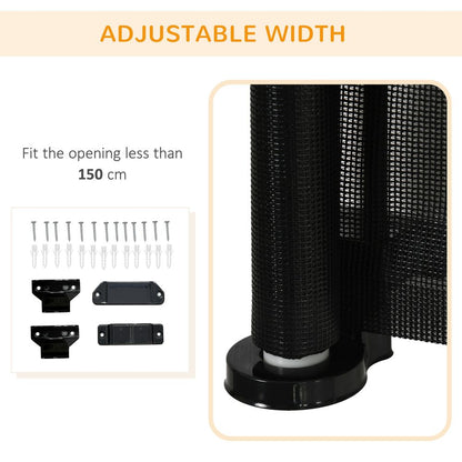 Retractable Stair Gate for Dogs Mesh Safety Gate up to 150 cm - Black Pawhut