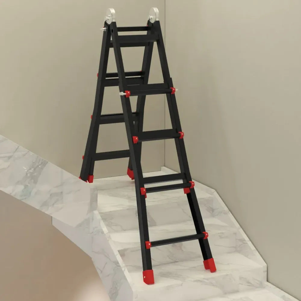 4M Aluminium Duo Ladder Telescopic Herringbone Multi-Purpose DIY Non-Slip