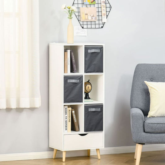 Modern Bookcase Tall Bookcase with Storage Shelves Drawer for Study