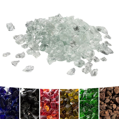 4Kg Lava Rocks for Gas Fire Pit, Tempered Glass, , Clear