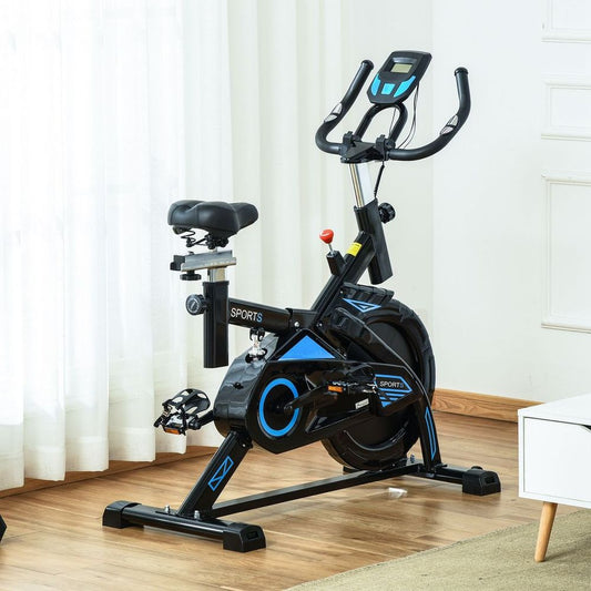 HOMCOM Stationary Exercise Bike Indoor Cycling Bicycle Cardio Workout, Black