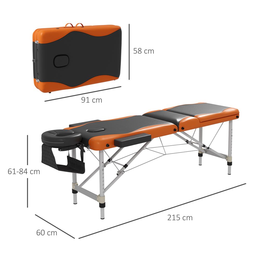 Portable Massage Table Beauty Therapy Couch Bed Spa Aluminum Orange