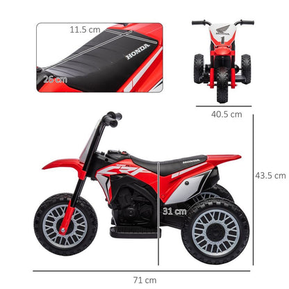 Honda CRF450RL Licensed 6V Kids Electric Motorbike with Horn - Red