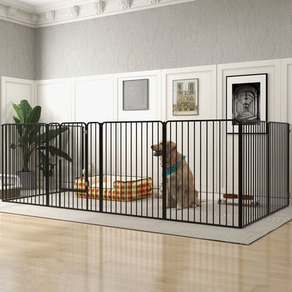 PawHut 100cm 8 Panels Heavy-Duty Dog Playpen for Small, Medium Dogs