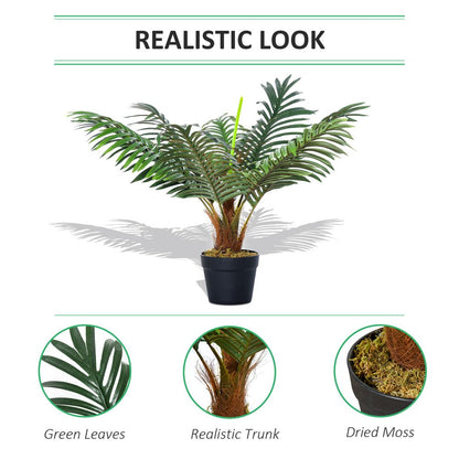 Artificial Palm Tree  8 Leaves with Nursery Pot, Fake Tropical Tree 60cm