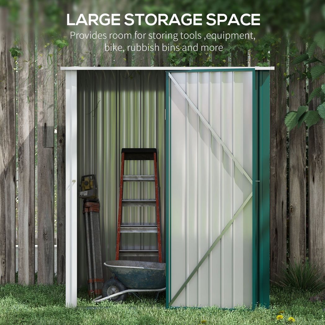 Outsunny Outdoor Storage Shed Steel Garden Shed w/ Lockable Door for Garden