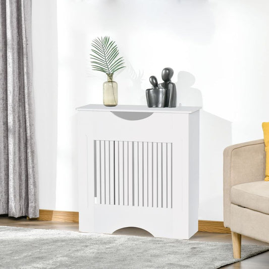 Modern Radiator Cover Heater Cabinet Slatted Worktop Painted MDF White