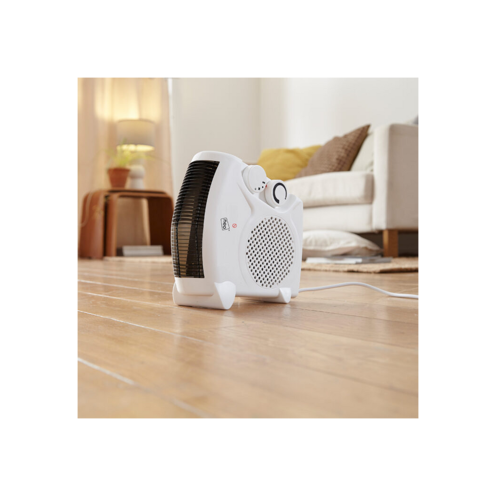 Neo White Electric Fan Heater 2000W Portable Floor or Upright