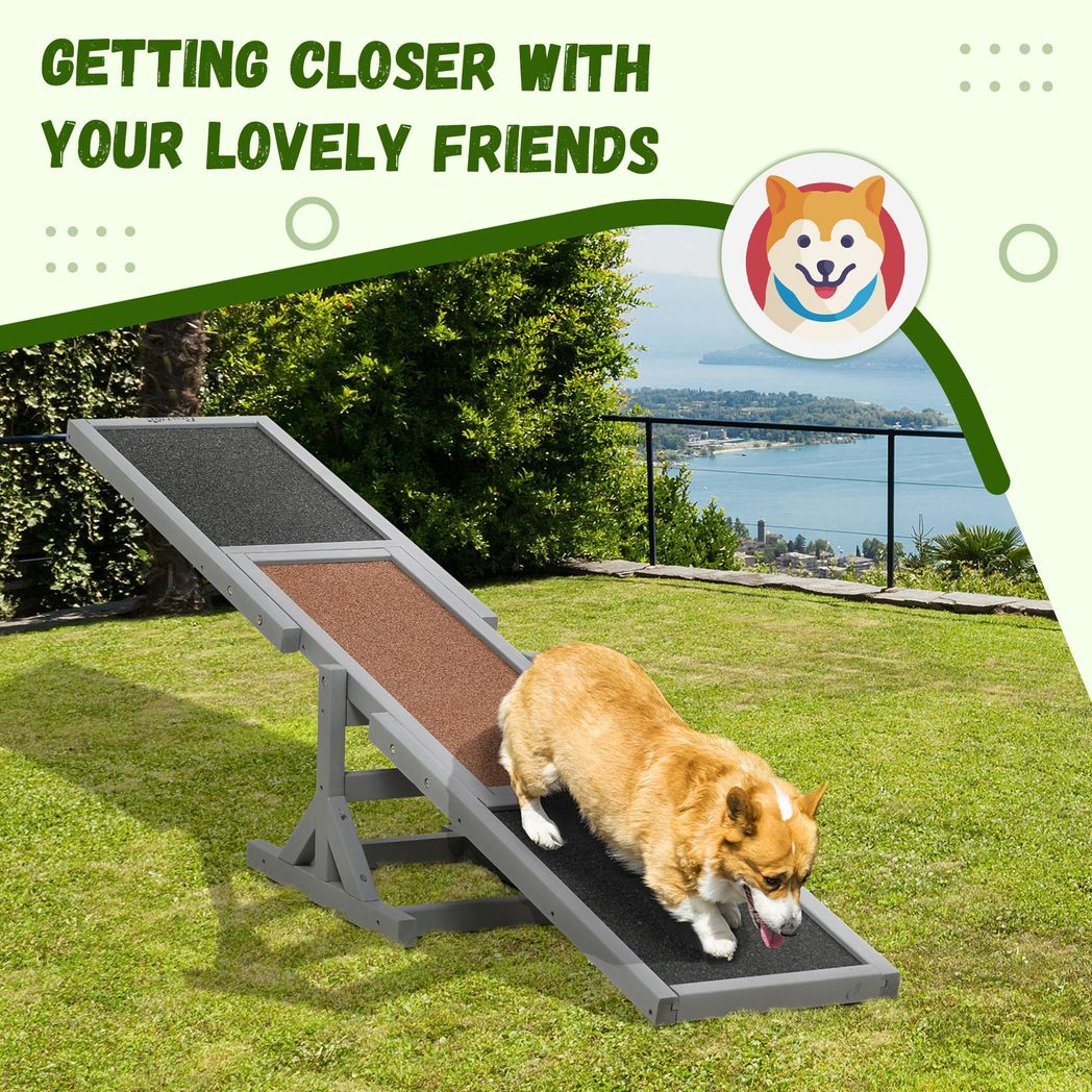 PawHut Wooden Pet Seesaw for Big Dogs with Anti-Slip Surface, 180 x 30 x 30cm