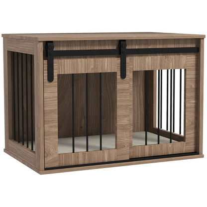 PawHut Dog Crate Furniture with Removable Cushion, for Medium Dogs - Brown