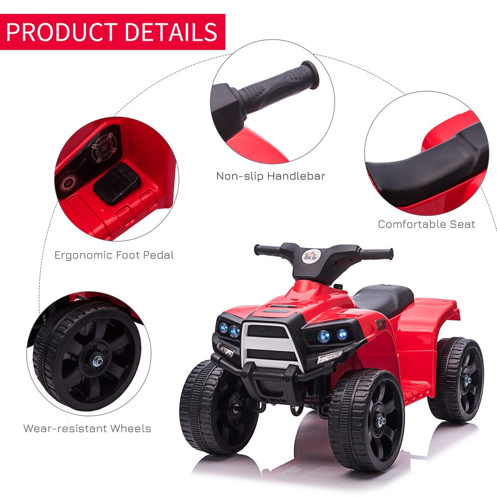 6 V Kids Ride on Cars Electric ATV for 18-36 months Toddlers Red Wine