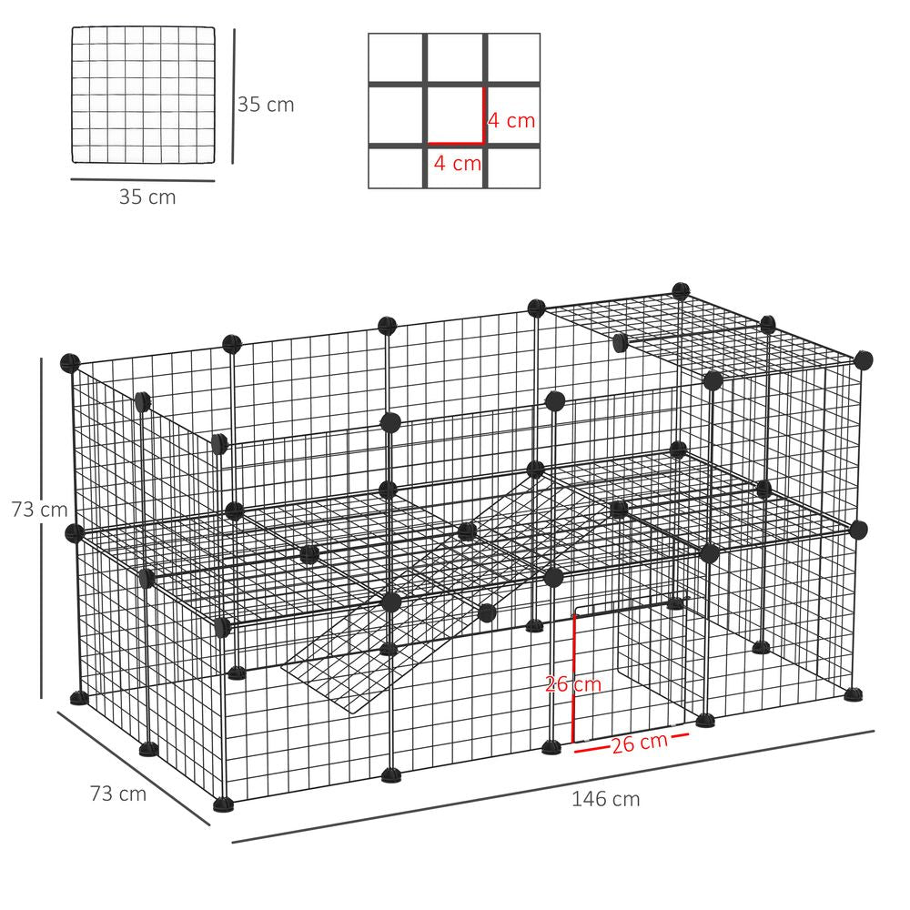 Small Animals Cage DIY 36 Panels Pet Playpen, for Rabbit Guinea Pig Chinchilla