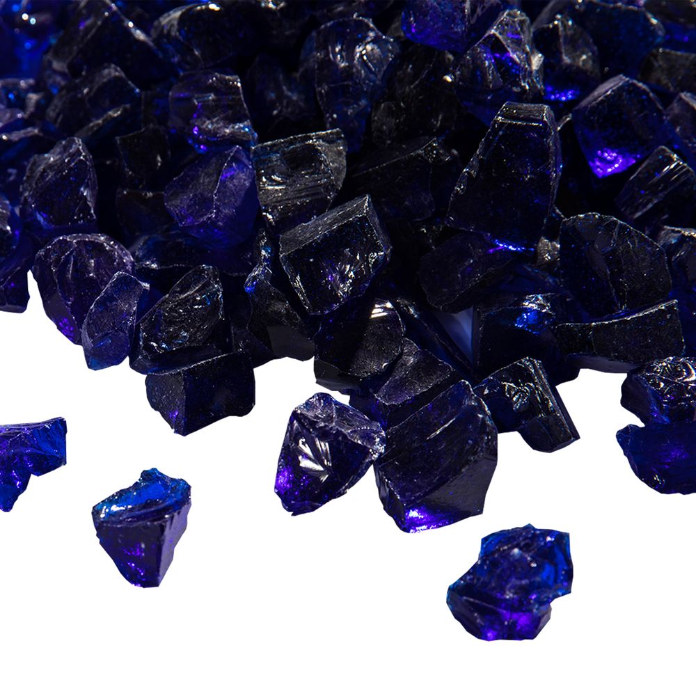 4kg Blue Tempered Fire Glass, Lava Rocks for Outdoor Gas Fire Pits