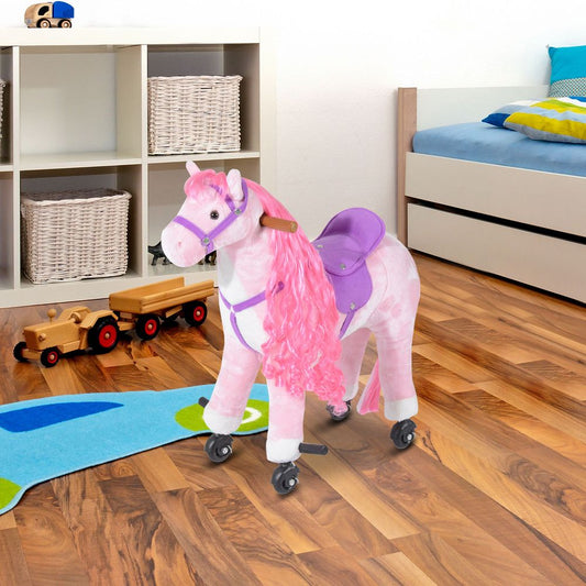 Child Mechanical Walking Ride on Horse Toy Plush Walk Pony Sound