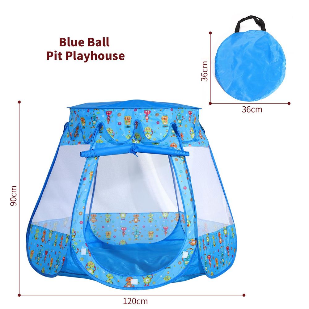 SOKA Playhouse Tent Blue Robot Pop Up with 100 Coloured Play Balls