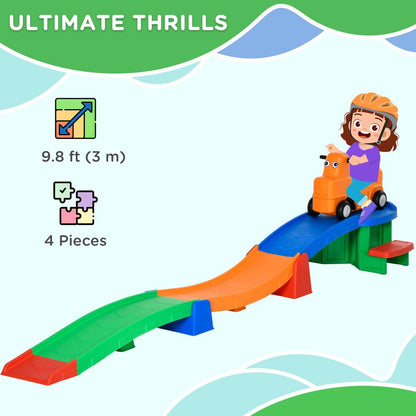 3(m) Up and Down Rollercoaster for Kids w/ Non-Slip Steps, for Ages 2-5 Years