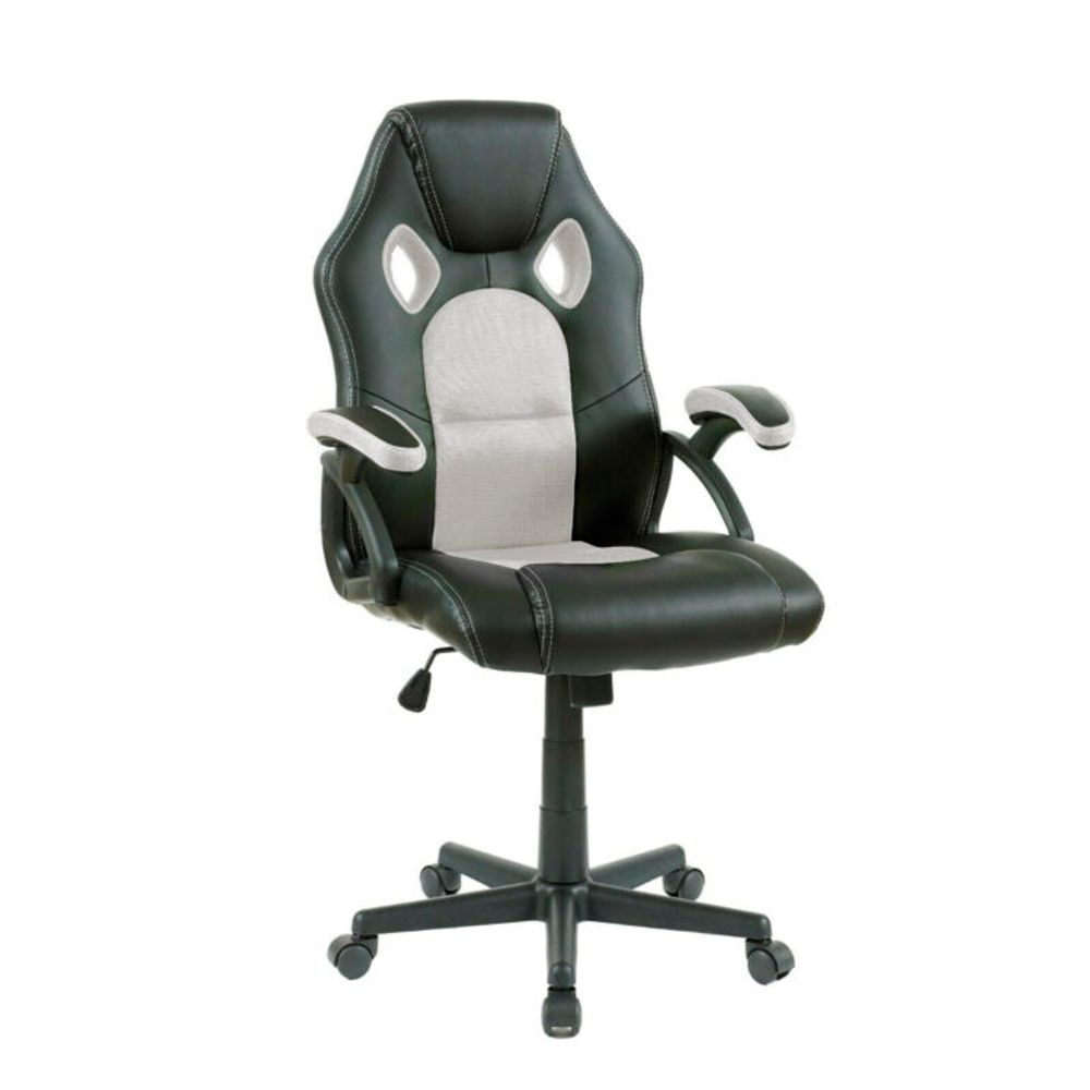 Neo White/Black Leather Mesh PC Gaming Office Chair