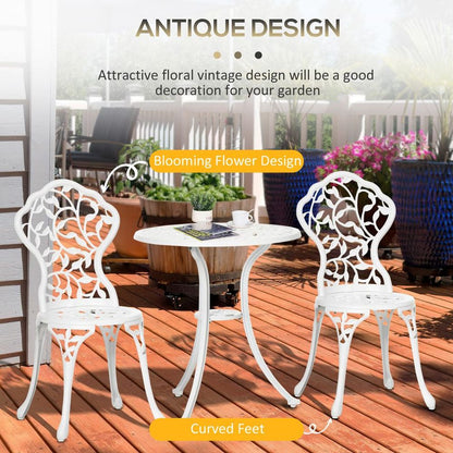 Aluminium Bistro Set Garden Coffee Table Chair Outdoor Dining Set