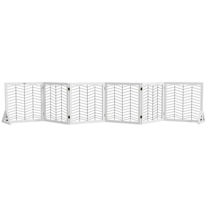 PawHut 6 Panels Freestanding Dog Barrier for S and M Dogs - White