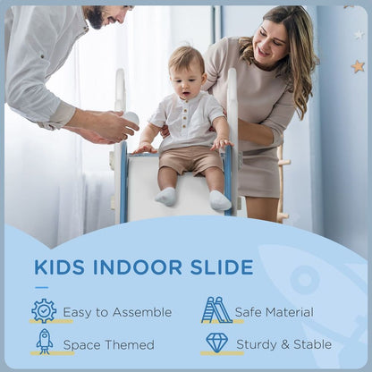 Baby Slide Freestanding Slide for Kids 1.5-3 Years Space Theme, Blue