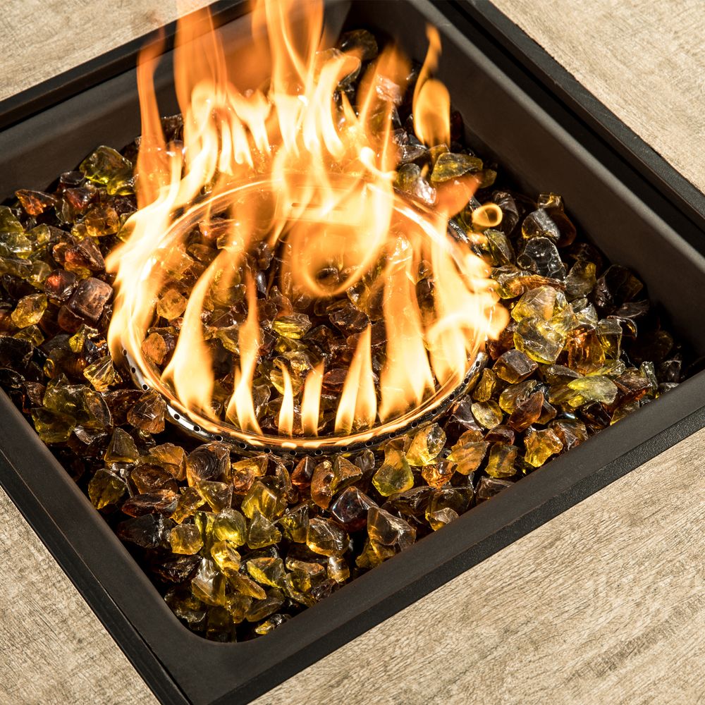 4kg Yellow Tempered Fire Glass, Lava Rocks for Outdoor Gas Fire Pit