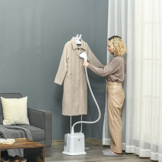 Upright Garment Clothes Steamer, 45s Fast Heat-up, 1.7L Tank White w/