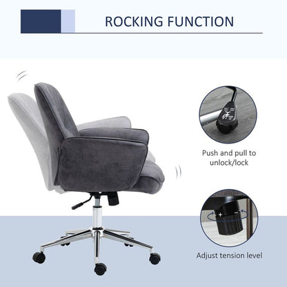 Swivel Computer Office Chair Mid Back Desk Chair for Home, Deep Grey