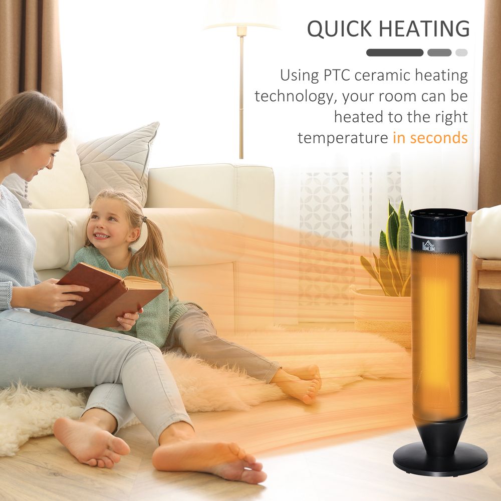 Ceramic Tower Indoor Space Heater w/ 42 Oscillation Remote Control 8Hrs Timer