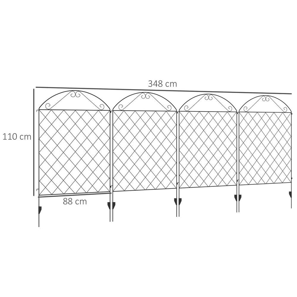 Garden Fencing Panels, 43in x 11.5ft Flower Bed Border Edging Animal Barrier