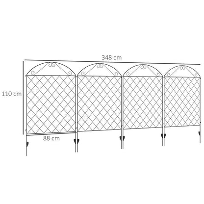 Garden Fencing Panels, 43in x 11.5ft Flower Bed Border Edging Animal Barrier