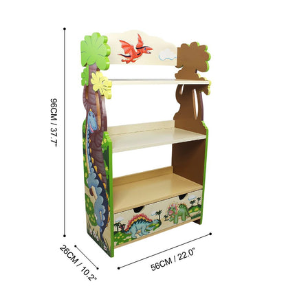 Fantasy Fields  Dinosaur Kingdom Hand Crafted Kids Wooden Bookcase TD-0069A