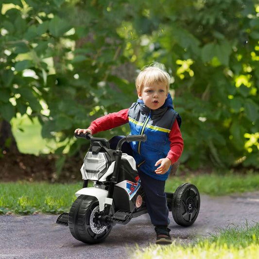 3 in 1 Baby Trike with Headlights, Music, Horn - White