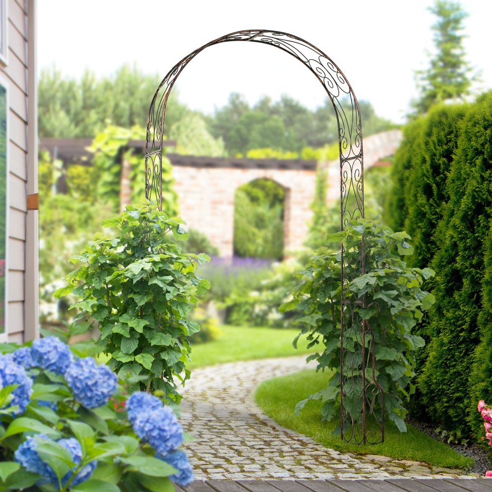 Outsunny Garden Arch, 226H cm, Metal Frame