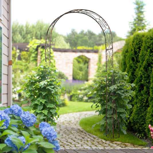 Outsunny Garden Arch, 226H cm, Metal Frame