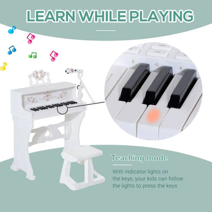 37/32 Key Kids Battery Keyboard Mini Grand Piano Stool Microphone Musical Toy