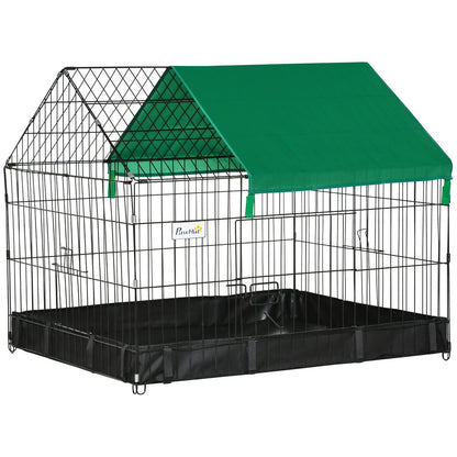 Rabbit Cage Guinea Pig Small Animal Playpen Water Proof Roof Pawhut