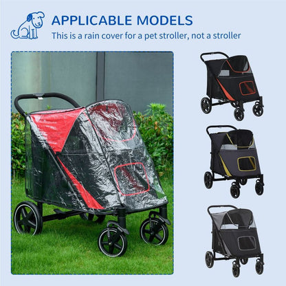 Rain Cover for Dog Pram Stroller Buggy, for Large, Medium Dogs with Rear Entry