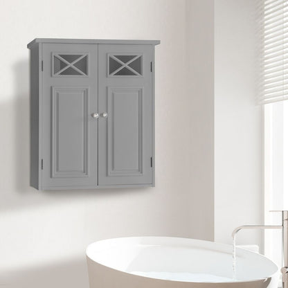 Bathroom Dawson Wall Cabinet With Two Doors Grey EHF-6810G