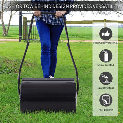 Garden Lawn Roller 38L Steel Push Grass Mower Water Sand Filled Durhand