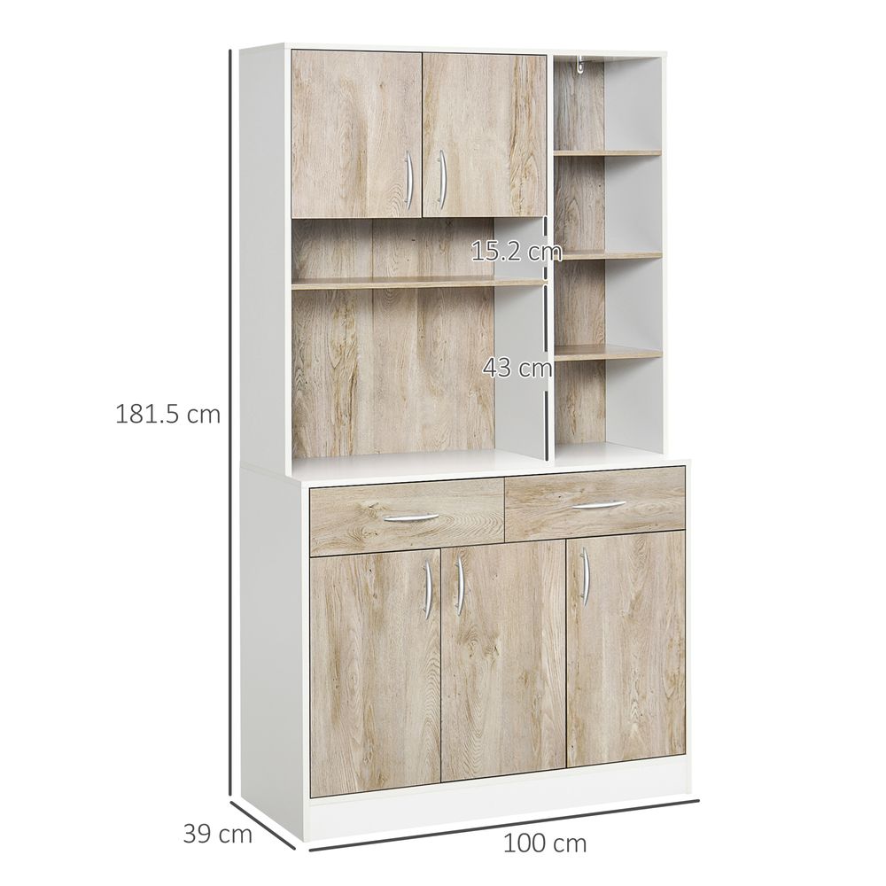 Kitchen Pantry Buffet Server Cabinet Sideboard, Bookcase Drawers 100x39x180cm