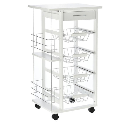 MDF Multifunction Kitchen Island Trolley White