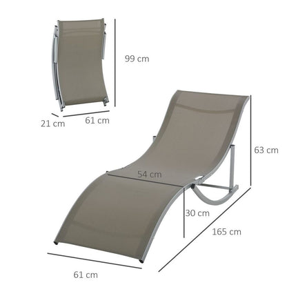 Set of 2 Zero Gravity Lounge Chair Recliners Sun Lounger Light Grey