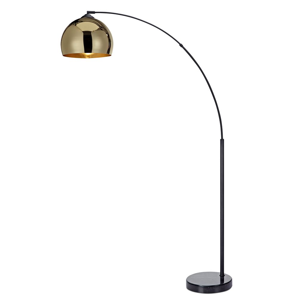 Arquer LED Standard Arc Curved Floor Lamp, Modern Lighting, Gold